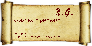 Nedelko Győző névjegykártya